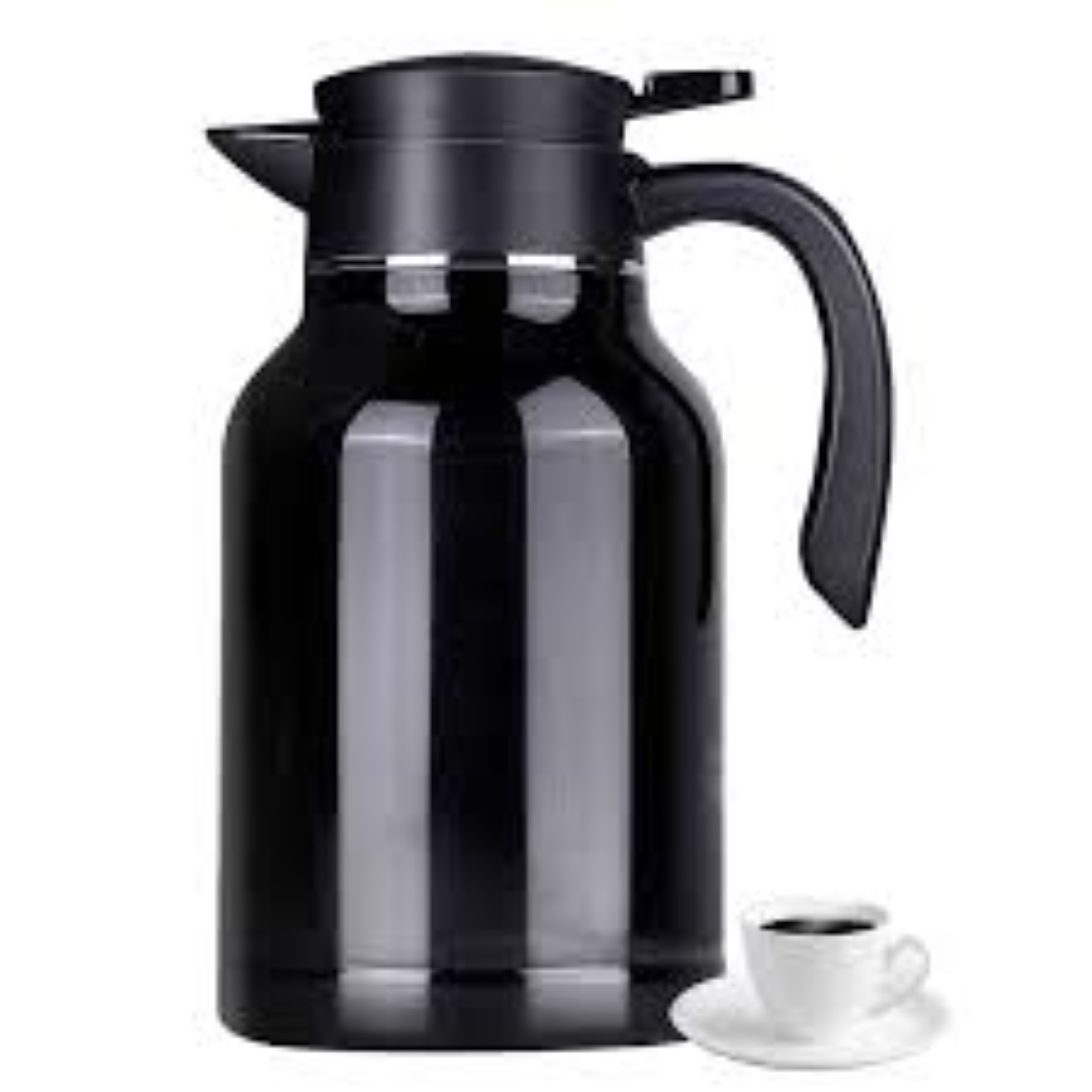 THERMOS GLASS VACUUM CARAFE BLACK 1.0L